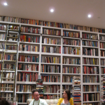 Theater director Peter Sellars, at his home in Los Angeles with fellows from the 2013 USC Annenberg/Getty Arts Journalism Program